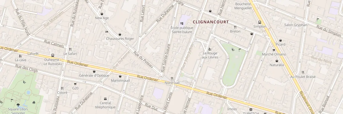 Plan du 8 Rue Sainte-Isaure à Paris 18e Arrondissement