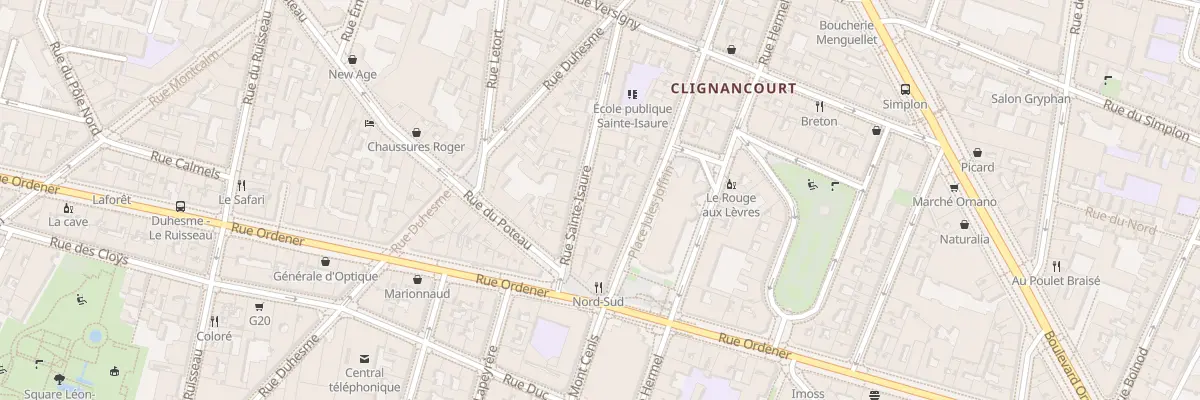 Plan du 10 Rue Sainte-Isaure à Paris 18e Arrondissement