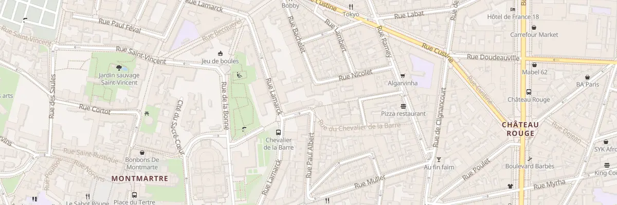 Plan du 22 Rue Chev de la Barre à Paris 18e Arrondissement