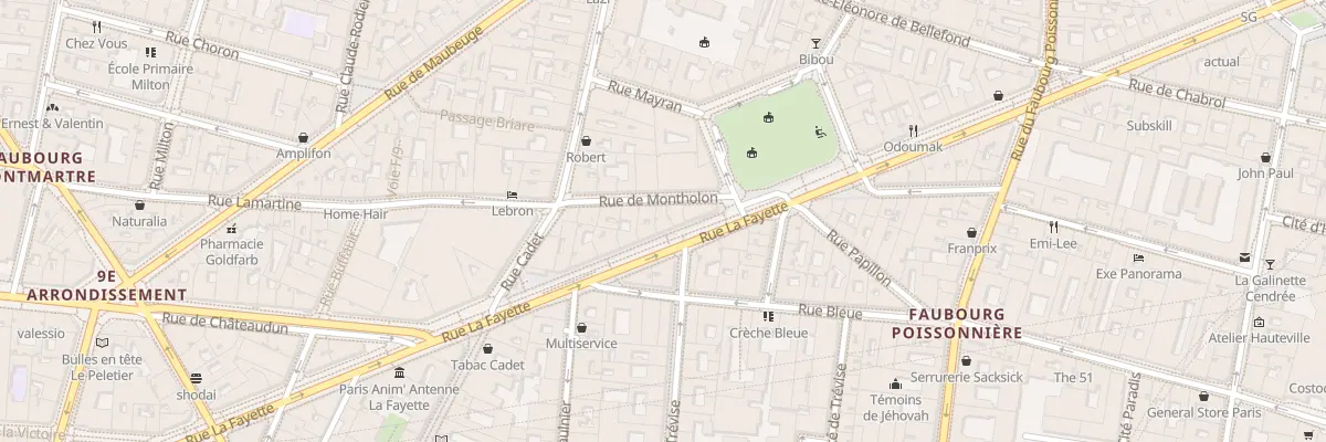 Plan du 75 Rue la Fayette à Paris 9e Arrondissement