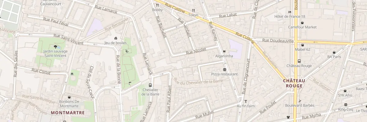 Plan du 13 Rue Nicolet à Paris 18e Arrondissement