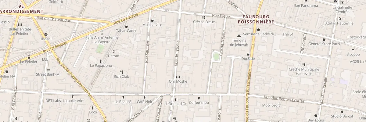 Plan du 30 Rue de Trévise à Paris 9e Arrondissement