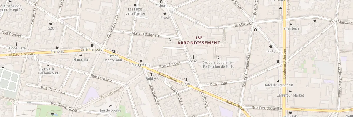 Plan du 4 Rue Lécuyer à Paris 18e Arrondissement
