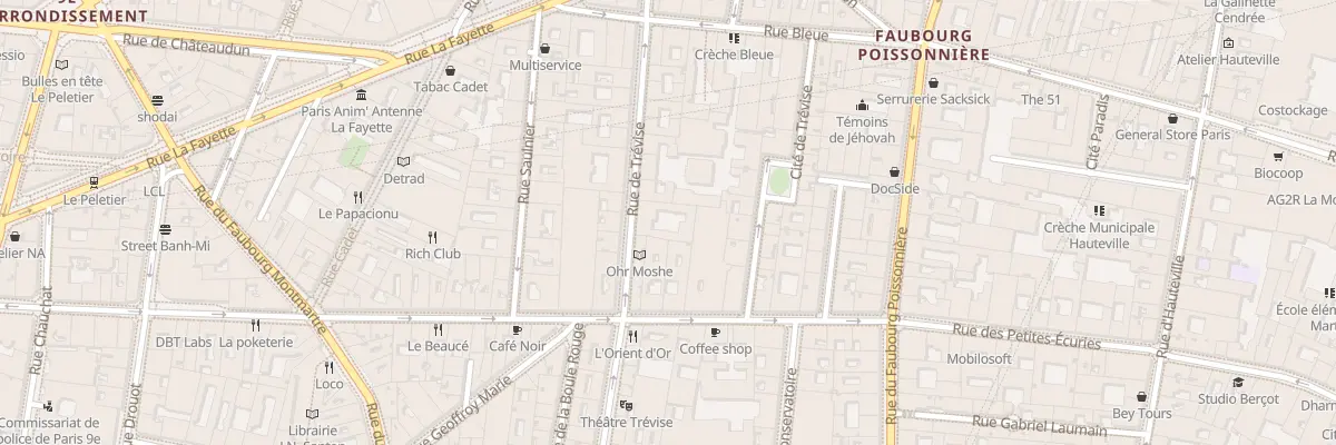 Plan du 28 Rue de Trévise à Paris 9e Arrondissement