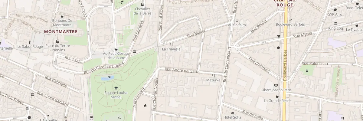 Plan du 16 Rue André Del Sarte à Paris 18e Arrondissement