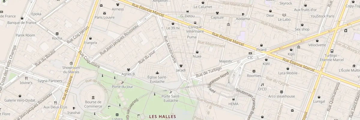 Plan du 12 Rue Montmartre à Paris 1er Arrondissement