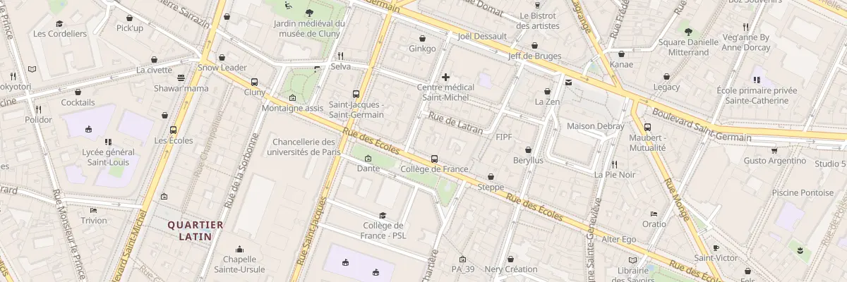 Plan du 44 Rue des Écoles à Paris 5e Arrondissement