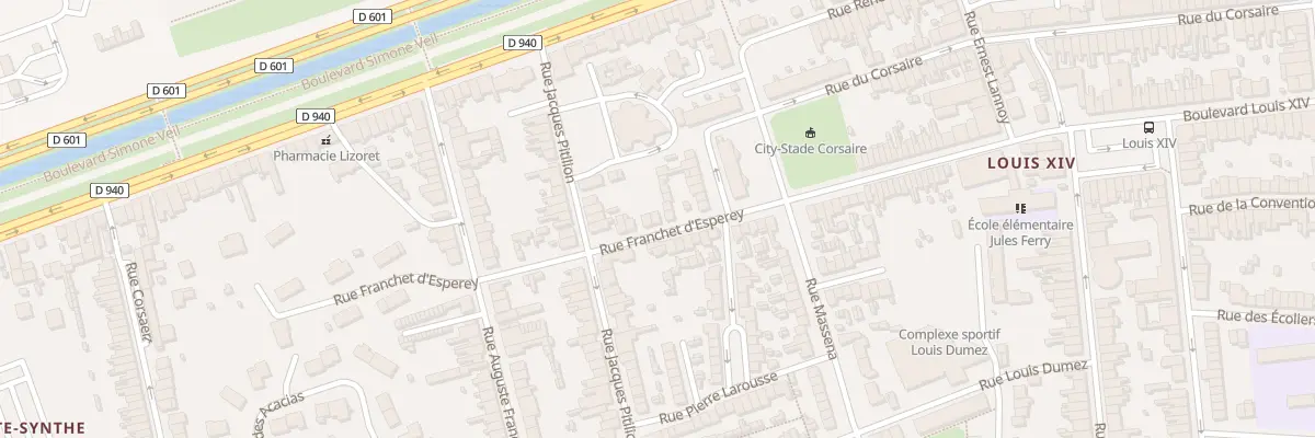 Plan du 70 Rue Franchet d’Esperey à Dunkerque