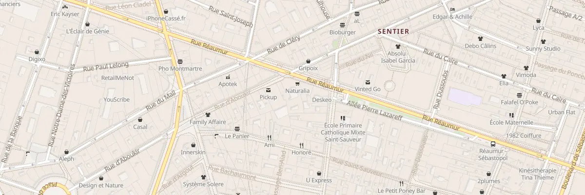 Plan du 93 Rue Réaumur à Paris 2e Arrondissement