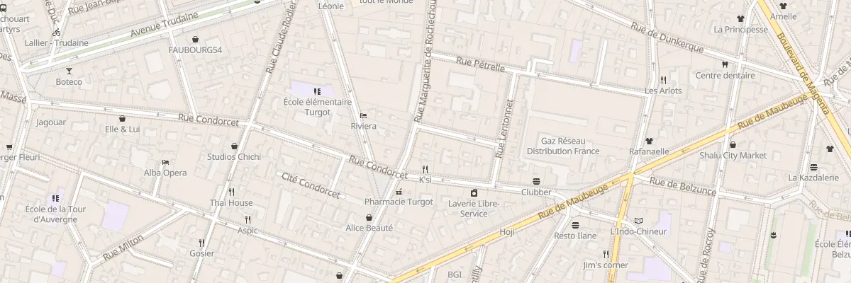 Plan du 50 Rue Marguerite de Rochechouart à Paris 9e Arrondissement