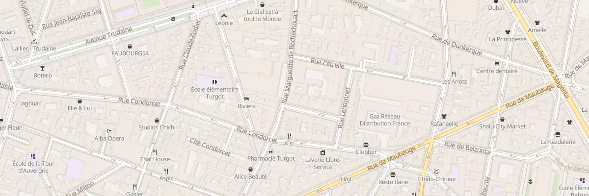 Plan du 10 Rue Thimonnier à Paris 9e Arrondissement