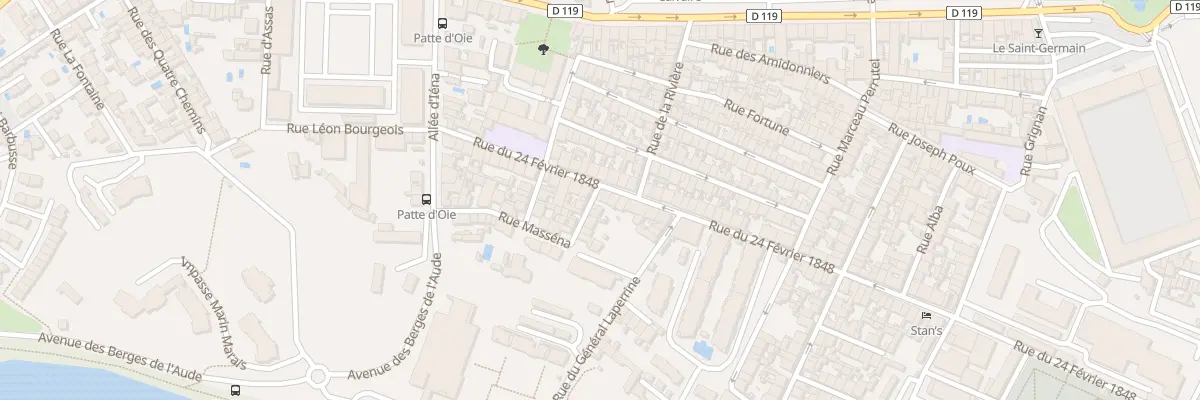 Plan du 59 Rue Vingt-Quatre Fevrier à Carcassonne