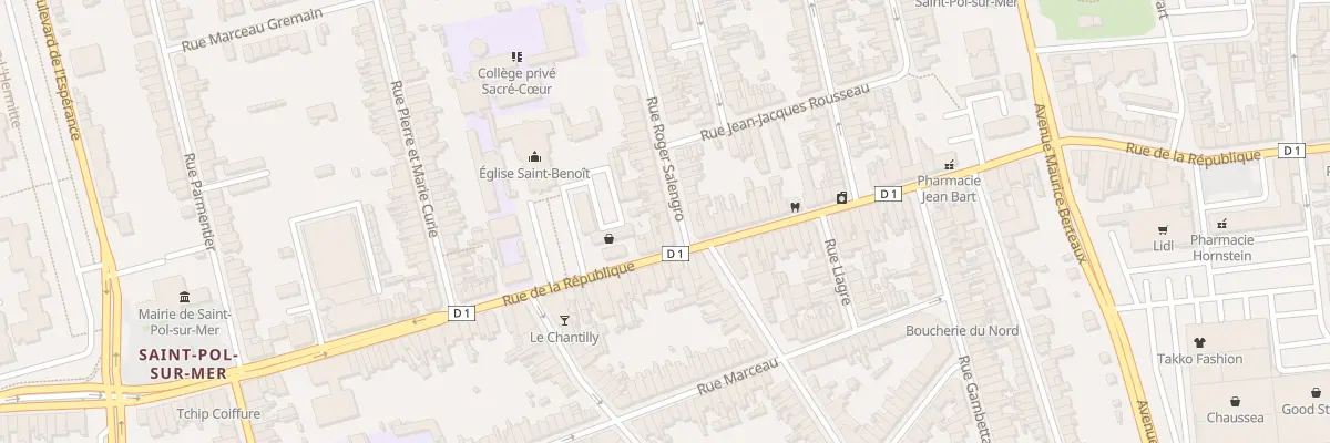 Plan du 1 Rue Roger Salengro St Pol à Dunkerque