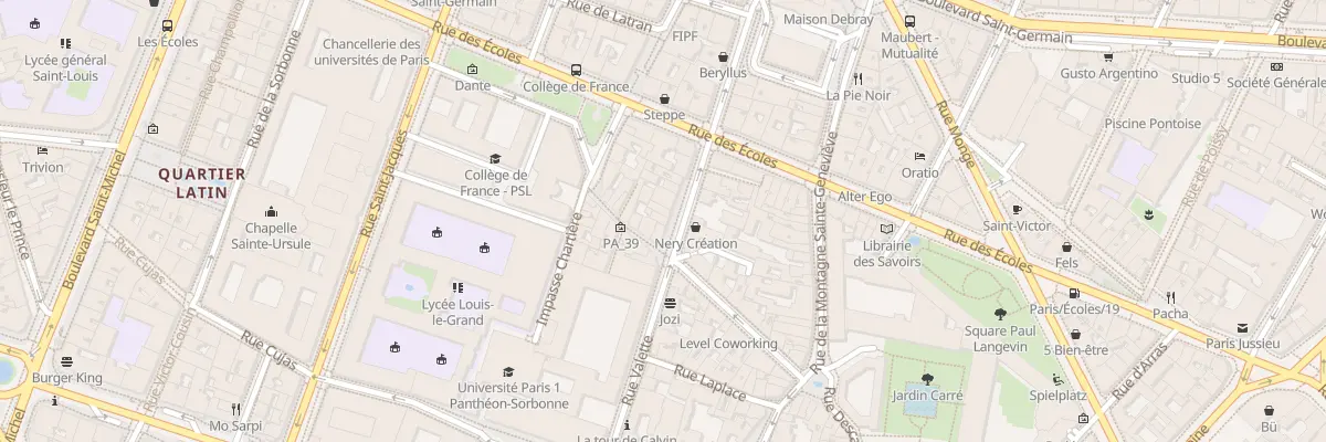 Plan du 30 Rue des Carmes à Paris 5e Arrondissement