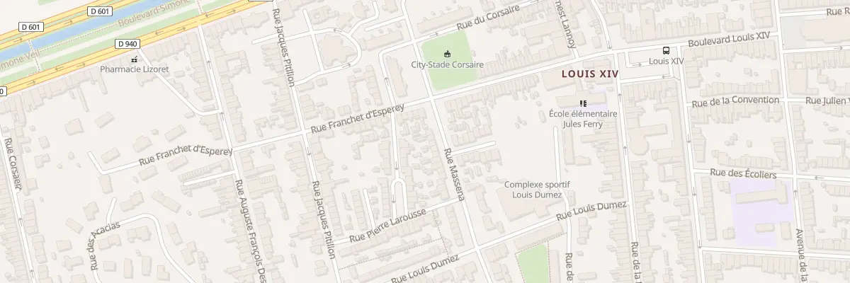 Plan du 4 Rue Masséna à Dunkerque