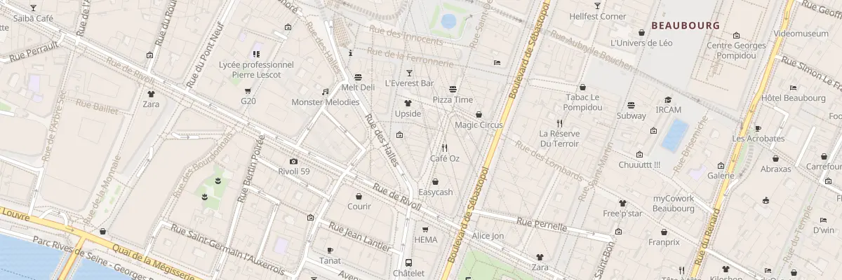 Plan du 17 Rue Saint-Denis à Paris 1er Arrondissement