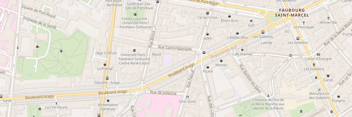 Plan du 28 Bd Arago à Paris 13e Arrondissement