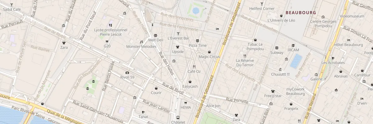 Plan du 19 Rue Saint-Denis à Paris 1er Arrondissement