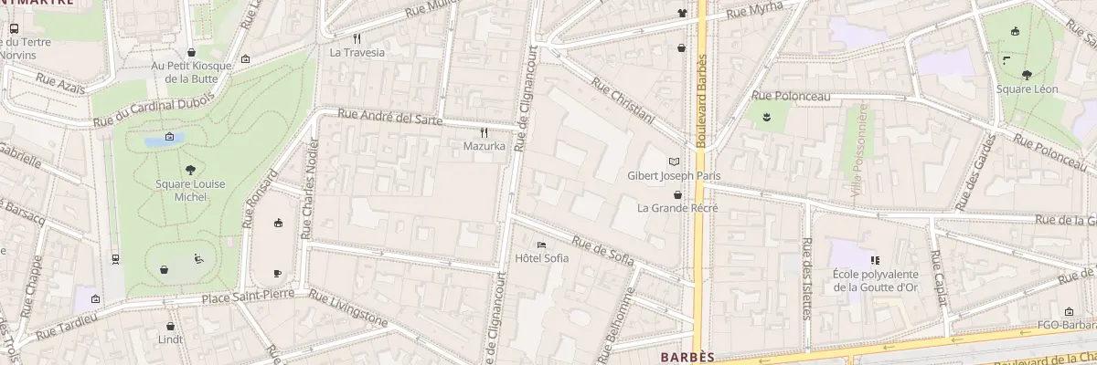 Plan du 20 Rue de Clignancourt à Paris 18e Arrondissement