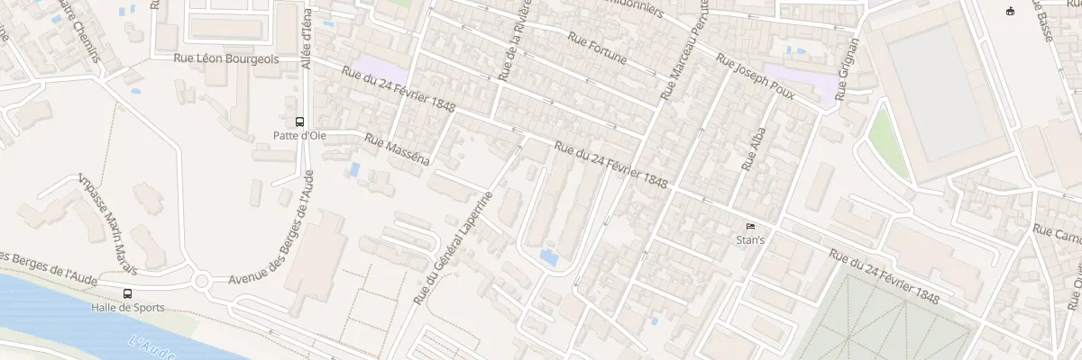 Plan du 45 Rue Vingt-Quatre Fevrier à Carcassonne