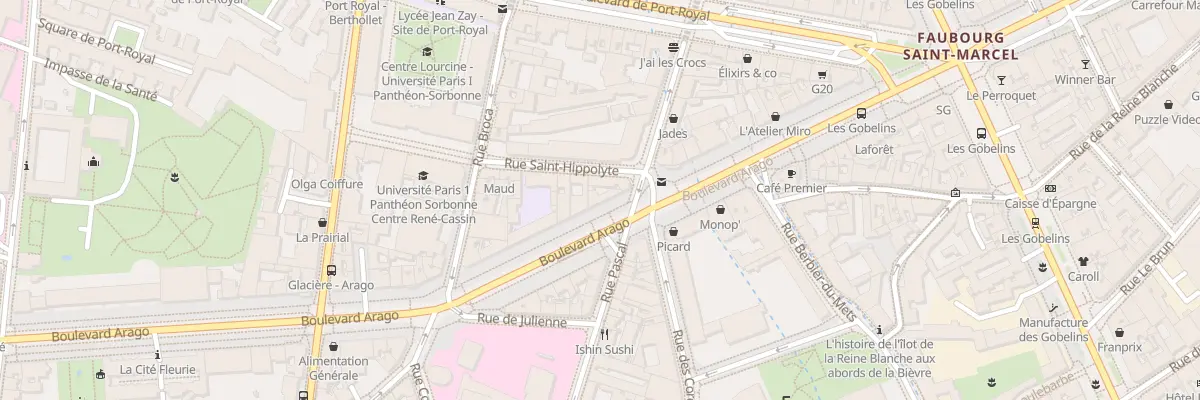 Plan du 24 Bd Arago à Paris 13e Arrondissement