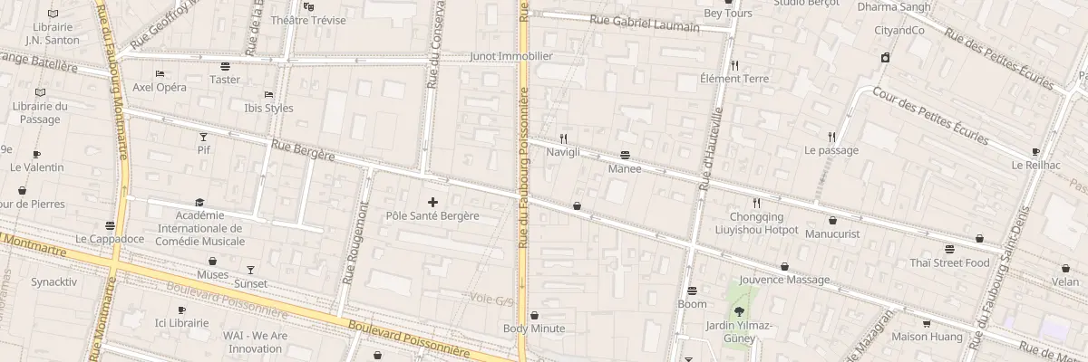 Plan du 18 Rue du Faubourg Poissonnière à Paris 10e Arrondissement