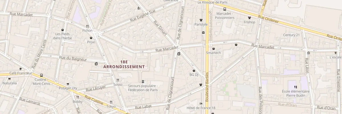 Plan du 87 Rue de Clignancourt à Paris 18e Arrondissement