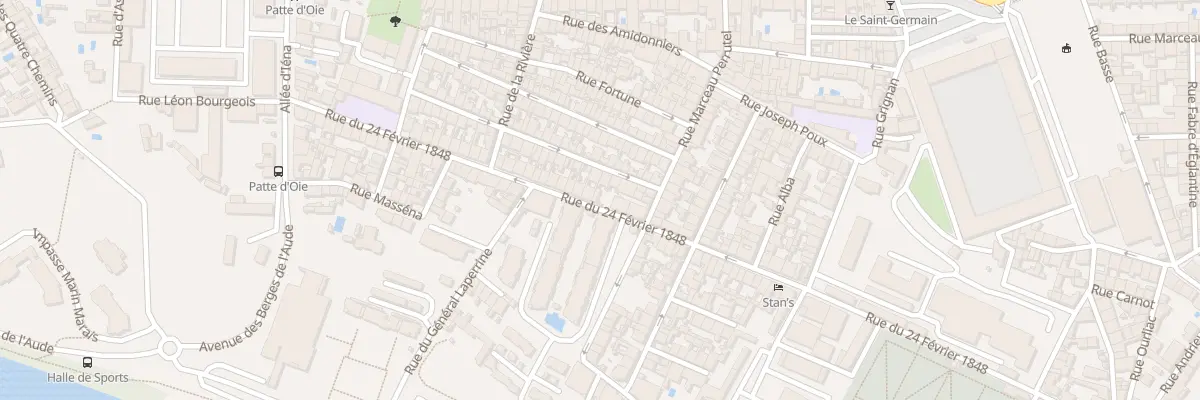 Plan du 34 Rue Vingt-Quatre Fevrier à Carcassonne