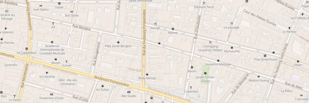 Plan du 14 Rue du Faubourg Poissonnière à Paris 10e Arrondissement