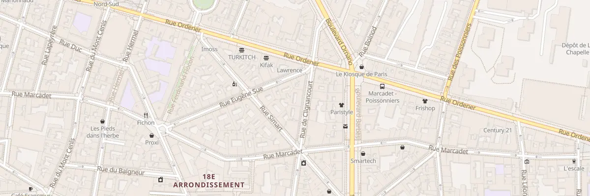 Plan du 99 Rue de Clignancourt à Paris 18e Arrondissement
