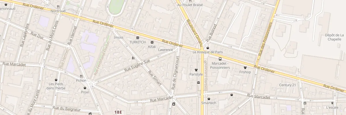 Plan du 105 Rue de Clignancourt à Paris 18e Arrondissement