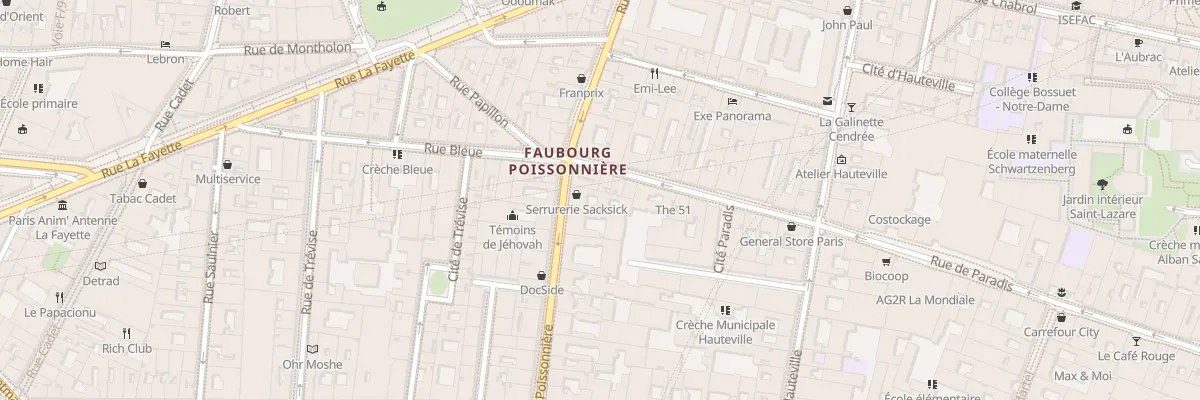 Plan du 62 Rue du Faubourg Poissonnière à Paris 10e Arrondissement