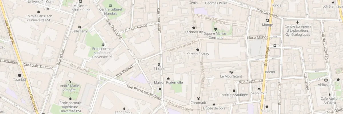 Plan du 11 Rue du Pot de Fer à Paris 5e Arrondissement