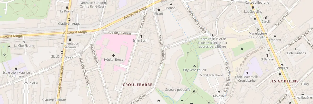Plan du 24 Rue des Cordelières à Paris 13e Arrondissement