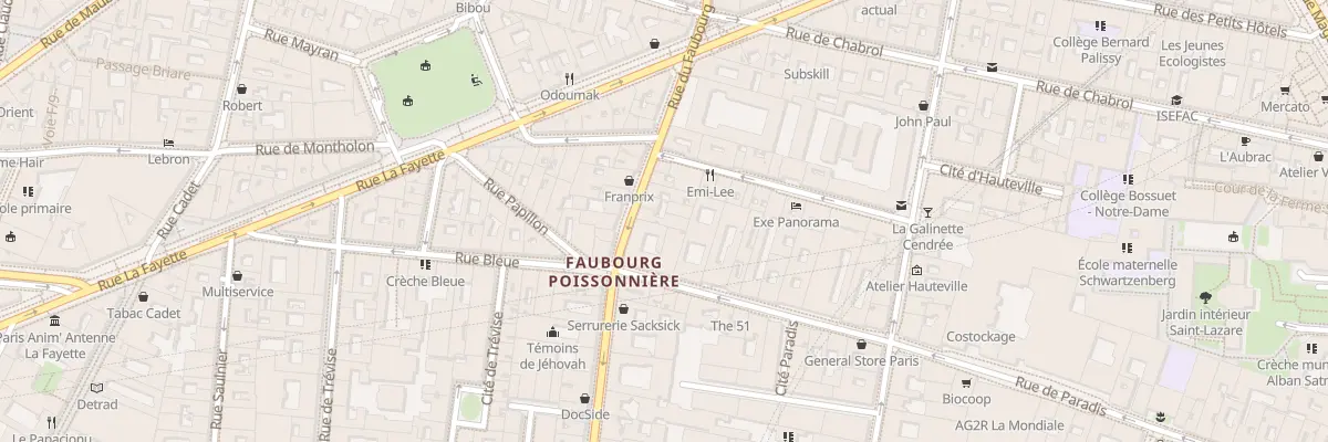 Plan du 70 Rue du Faubourg Poissonnière à Paris 10e Arrondissement