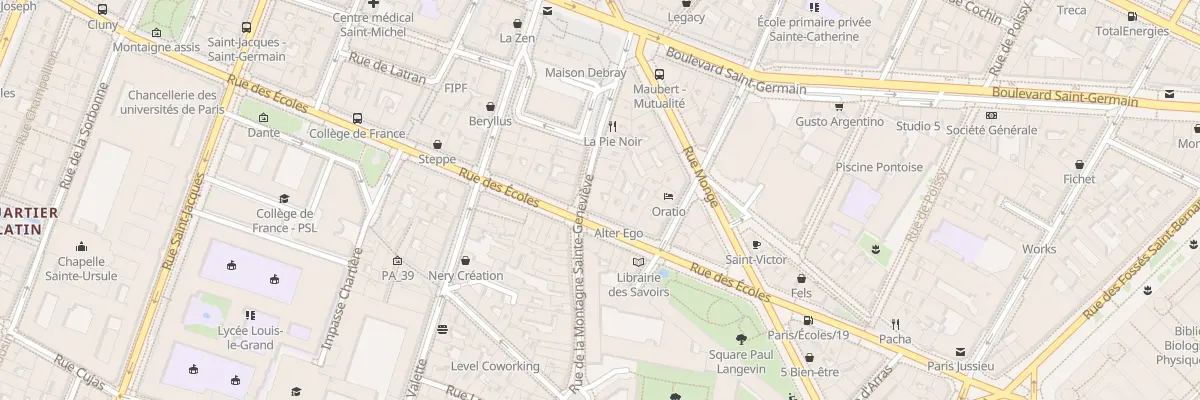 Plan du 20 Rue des Écoles à Paris 5e Arrondissement