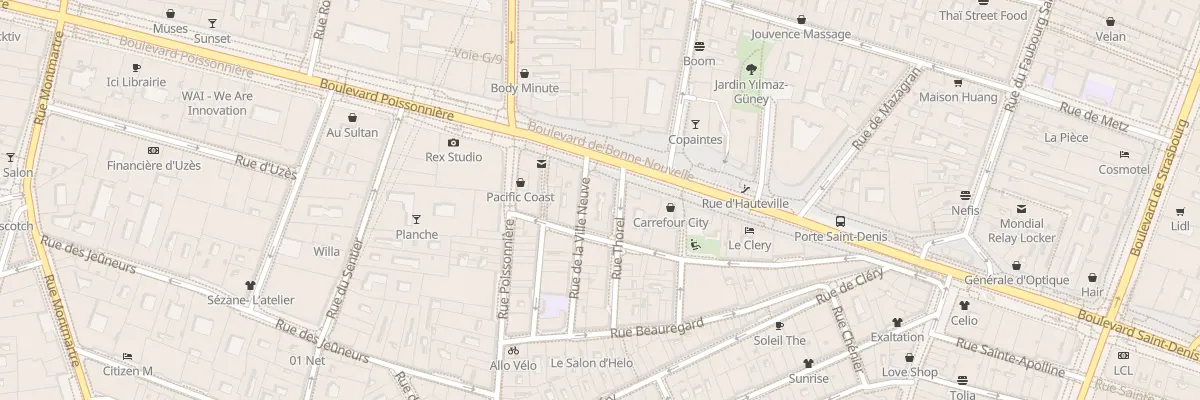Plan du 31 Bd de Bonne Nouvelle à Paris 2e Arrondissement