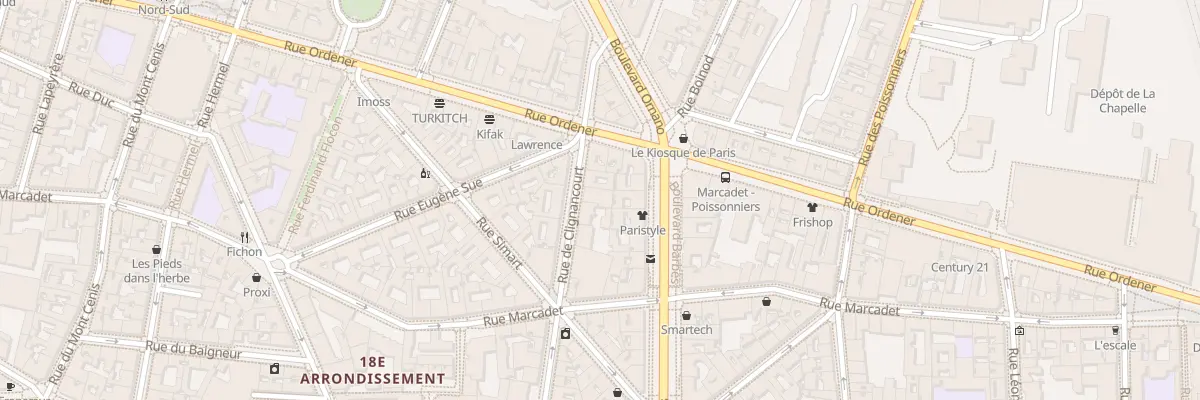 Plan du 94 Rue de Clignancourt à Paris 18e Arrondissement