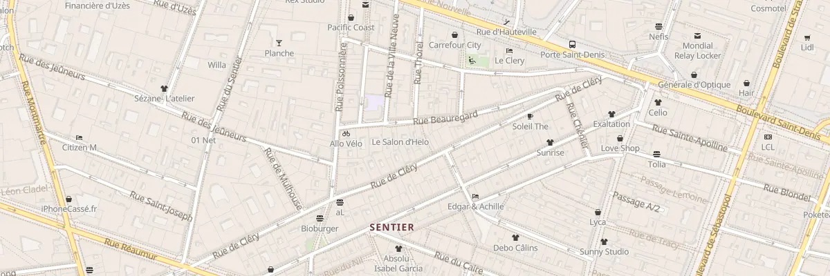 Plan du 16 Rue Beauregard à Paris 2e Arrondissement