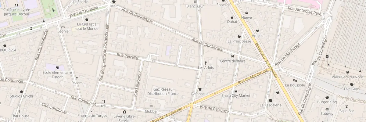 Plan du 4 Rue Pétrelle à Paris 9e Arrondissement