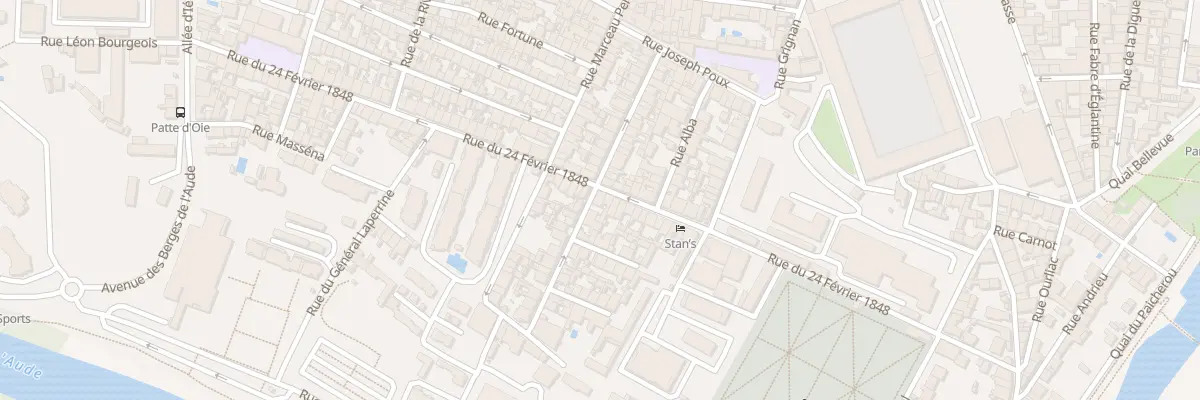 Plan du 33 Rue Vingt-Quatre Fevrier à Carcassonne