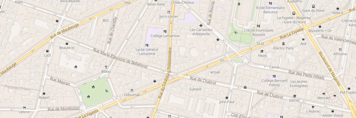 Plan du 90 Rue du Faubourg Poissonnière à Paris 10e Arrondissement