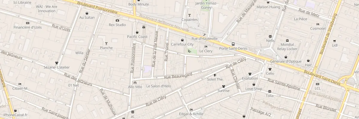 Plan du 7 Rue N D de Bonne Nouvelle à Paris 2e Arrondissement