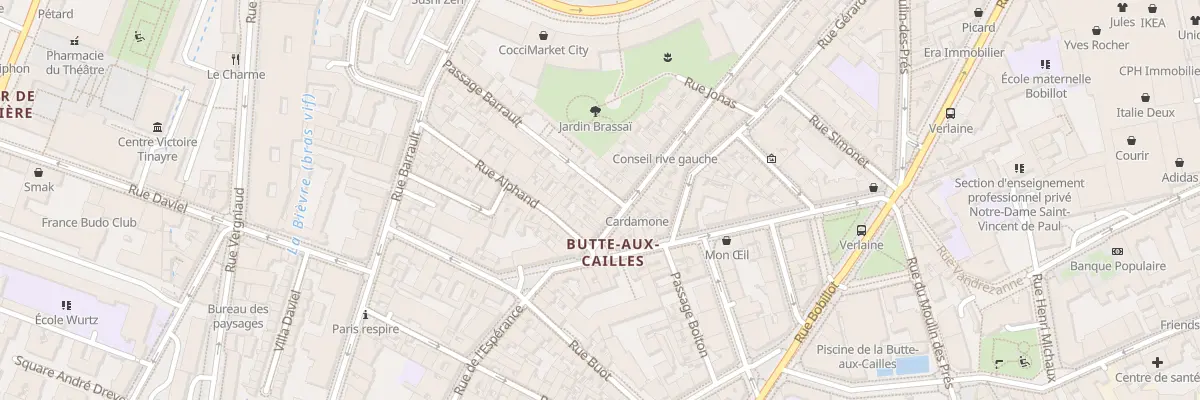Plan du 3 Pas Barrault à Paris 13e Arrondissement