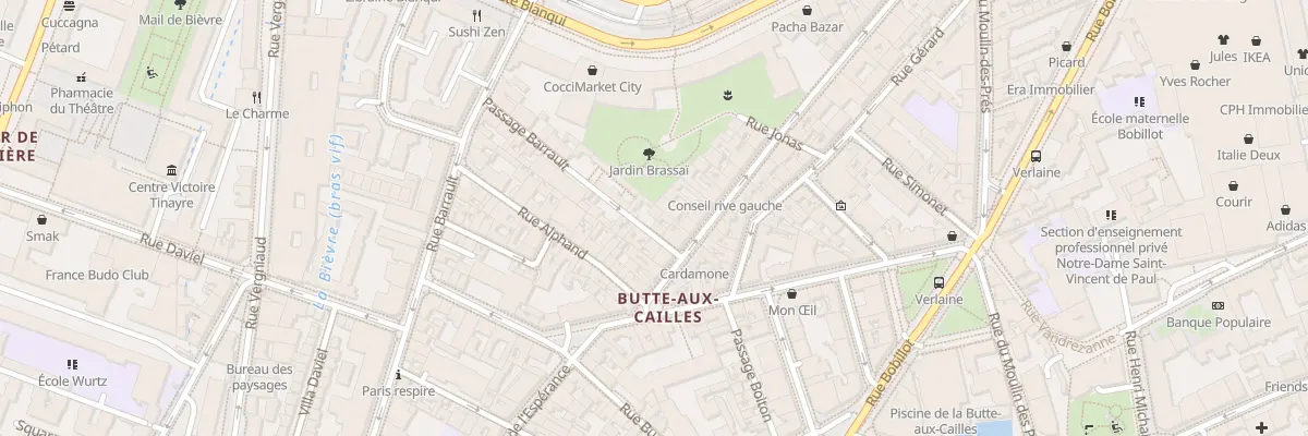 Plan du 6 Pas Barrault à Paris 13e Arrondissement