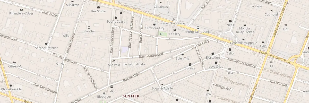 Plan du 1 Rue N-D de Bonne Nouvelle à Paris 2e Arrondissement