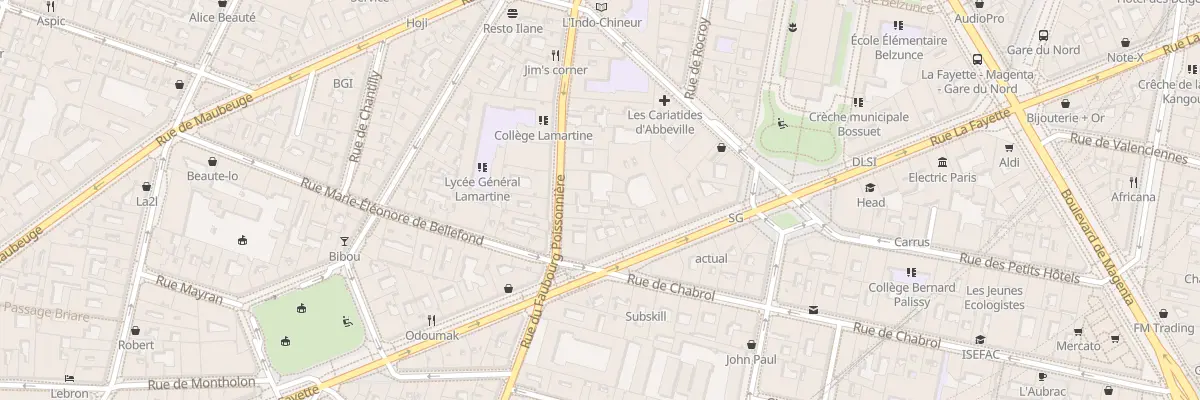 Plan du 92 Rue du Faubourg Poissonnière à Paris 10e Arrondissement