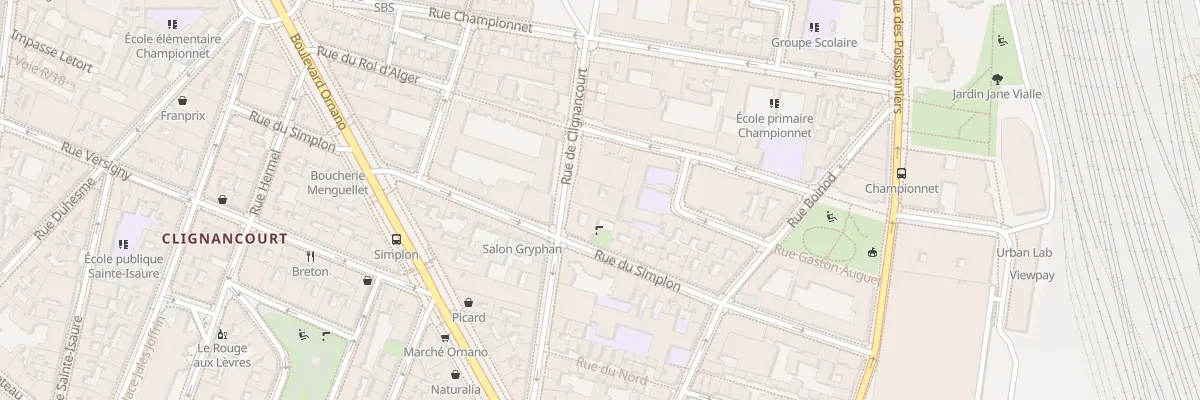 Plan du 130 Rue de Clignancourt à Paris 18e Arrondissement