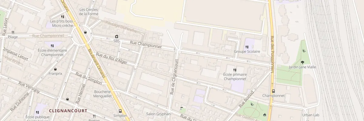 Plan du 142 Rue de Clignancourt à Paris 18e Arrondissement