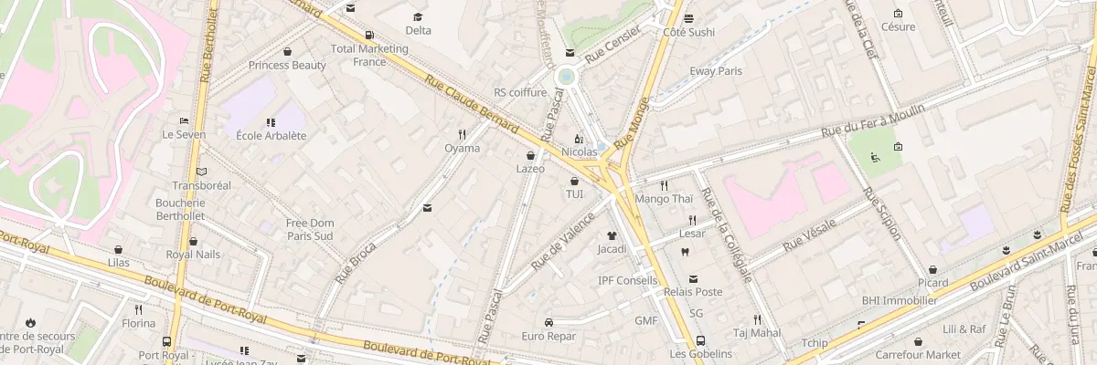 Plan du 9 Rue Pascal à Paris 5e Arrondissement